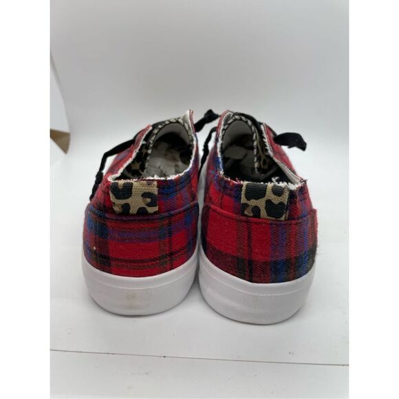 Jellypop Black & Red Plaid Leopard Kory Sneaker - Women Size 8.5 - Picture 4 of 15